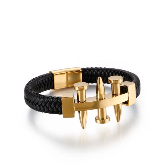 Leather men bracelet - Picture 2 of 2